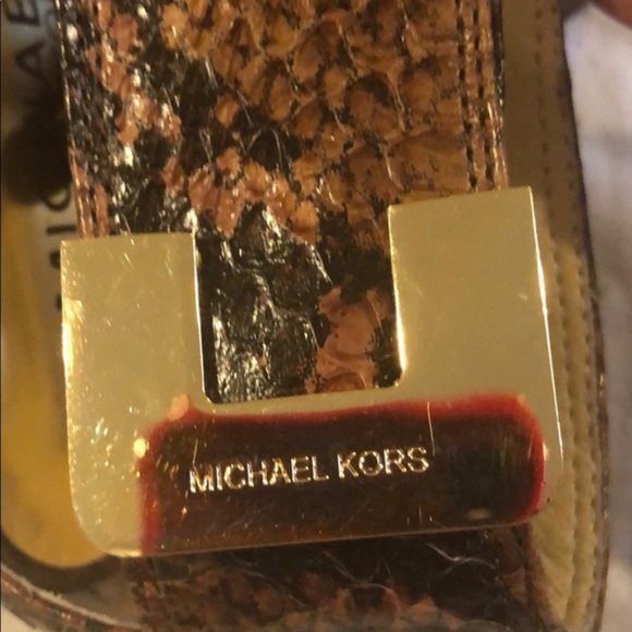 Michael Kors, Snakeskin, buckle wrap heels, NWOT - Picture 5 of 9
